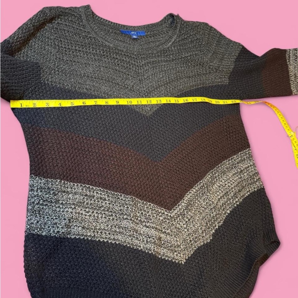 Apt. 9 Geometric V-Pattern Knit Pullover in Black… - image 4